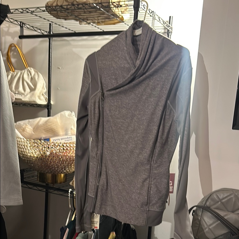Gray Asymmetrical Zip Jacket - image 1